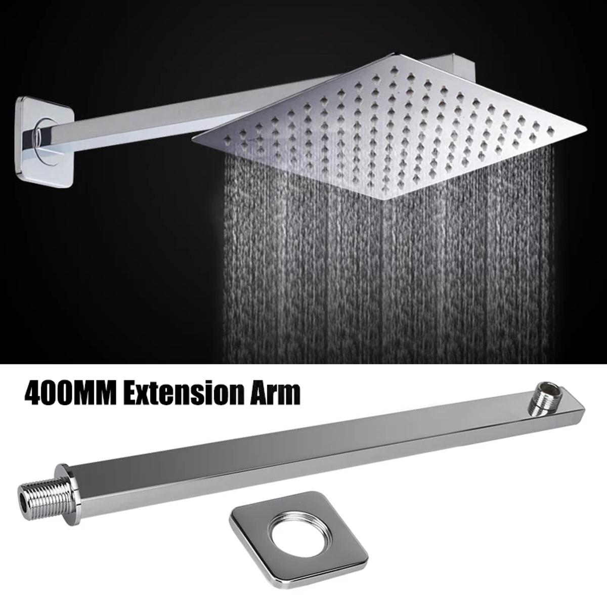 (8")Square Stainless Steel Shower Head&(12") Wall Mounted & Ceiling Mounted Shower Arm Shower Head Holder SET-MHN