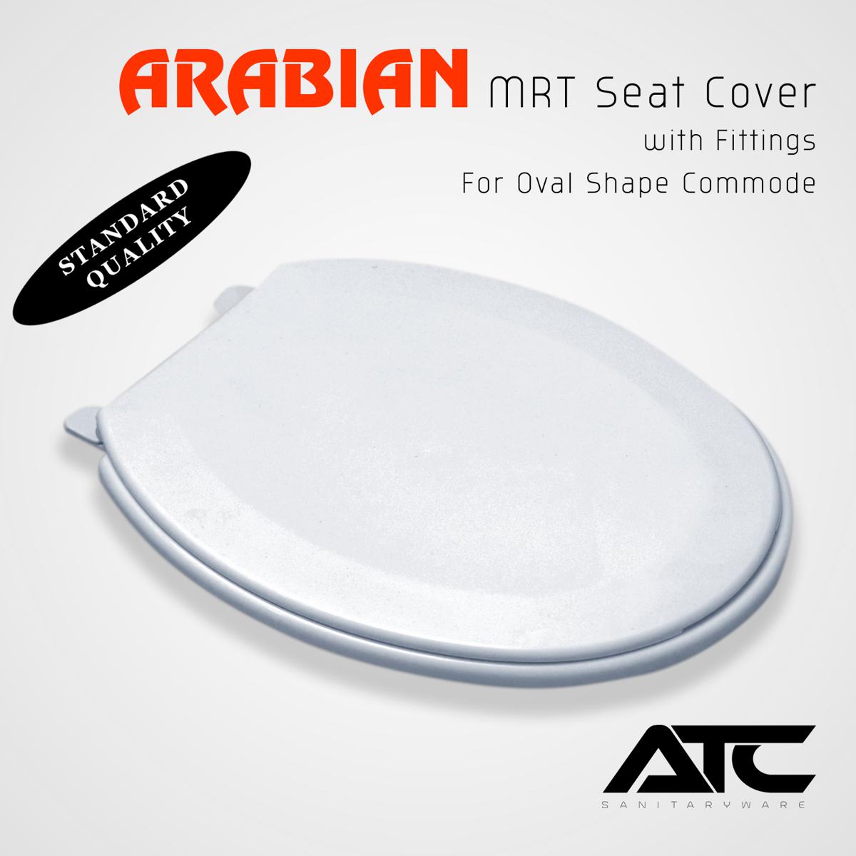ARABIAN Standard Quality High Commode Seat Cover (With Fittings), Oval Shape Water Closet Seat
