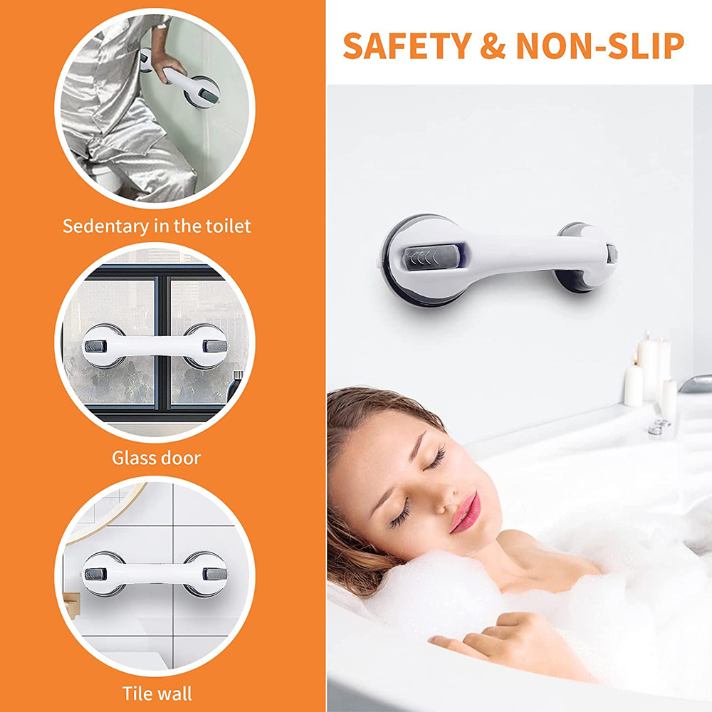 Bathroom & Shower Helping Handle Safety Grip Anti Slip Support Double Locking Handle Safety Cup Absorption