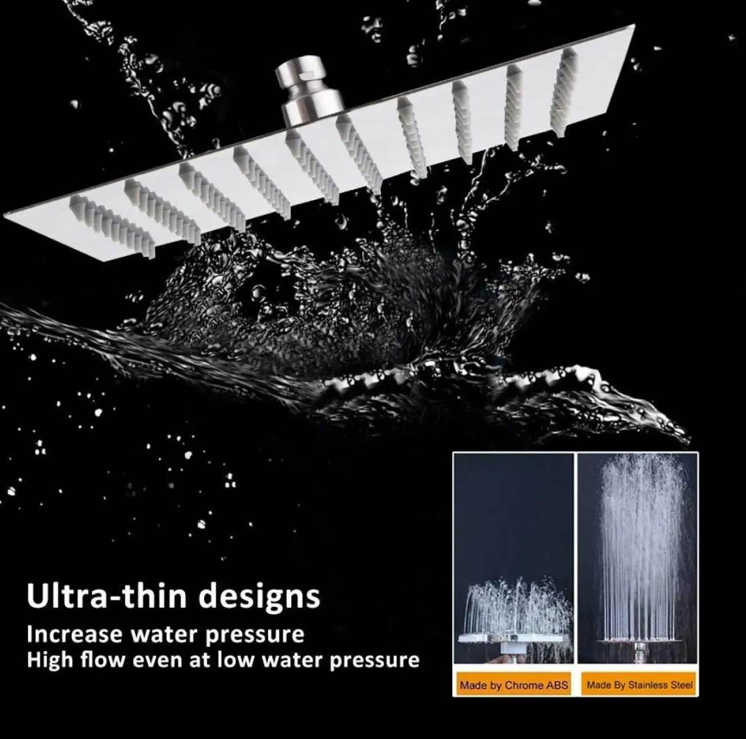 6" Stainless Steel Square Rain Shower Head Ultra Thin / 6" Rain Shower For Bathroom