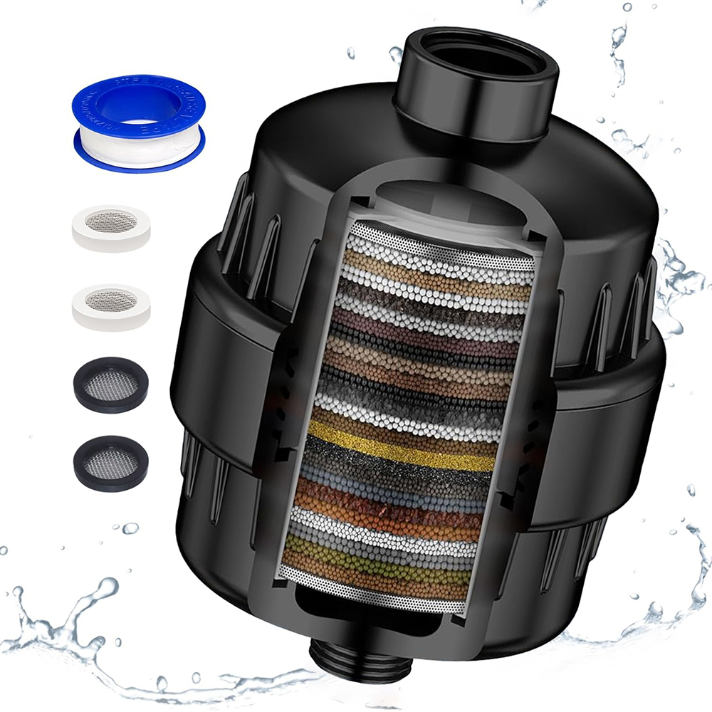 Shower Head Pre-shower Filter Large Flow to Remove Residual Chlorine 15-20 Level Skin Care Shower Water Purifier